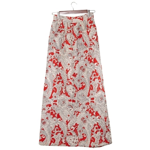 Vintage Damask Print Quilted Robe Maxi Skirt ca. early '70s. (S) - Picture 6 of 9